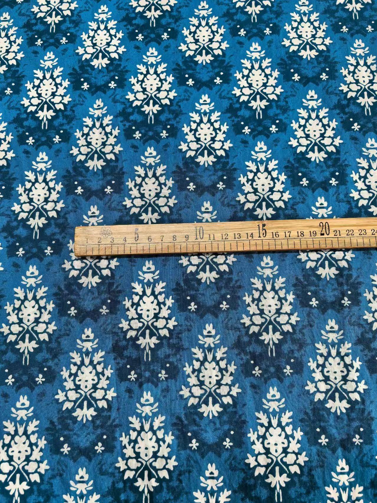 75 Gsm Light Weight Block Printed Cotton Fabric Light Weight for DIY Shirts and Pants