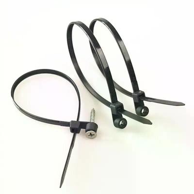 Organizer 100pcs Screw Hole Cable Ties Reusable Fixed Nylon Self-locking Cord Straps Fastening Loop Office