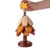 3Pcs Wooden Christmas Tree Trivets for Hot Dishes Heat Insulation