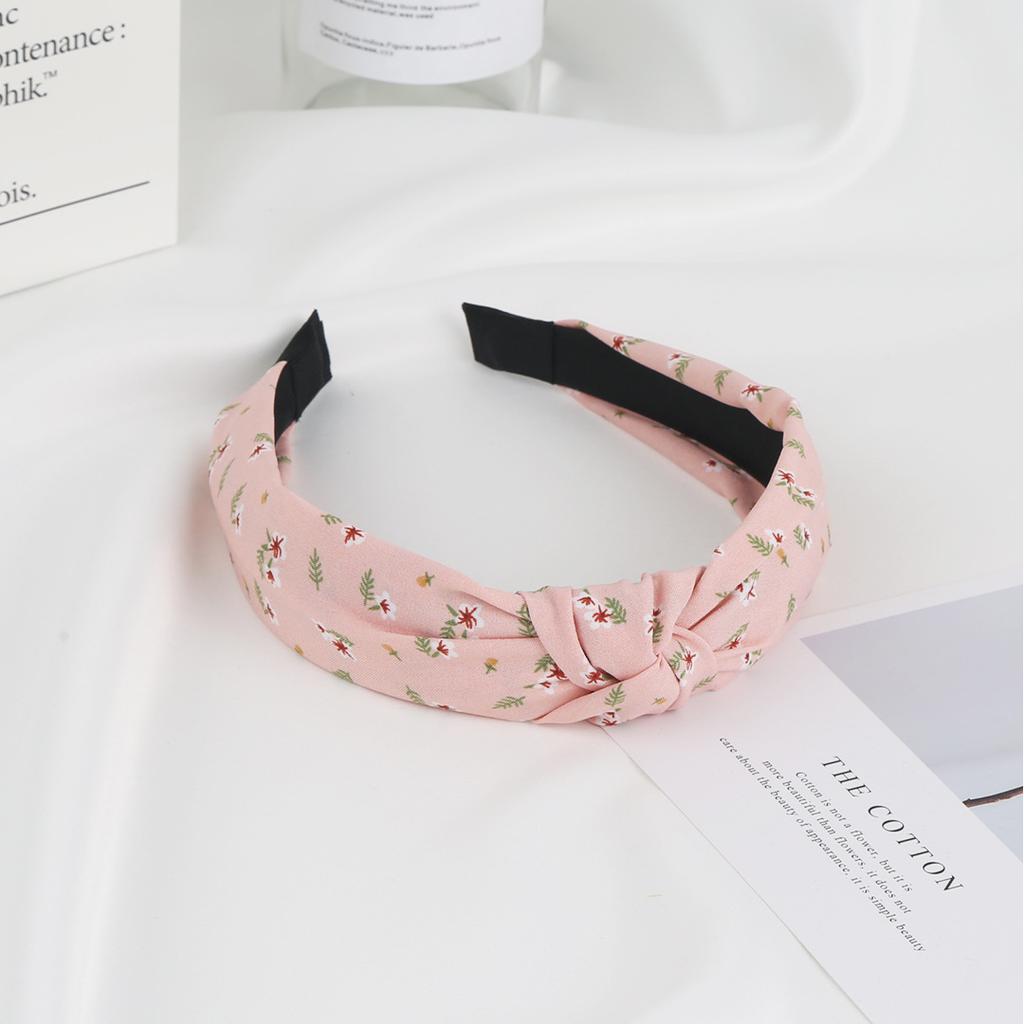 2024 New Printed Headband Wide Edge Simple Hair Band Fabric Knotted Headband Hair Accessories Woman