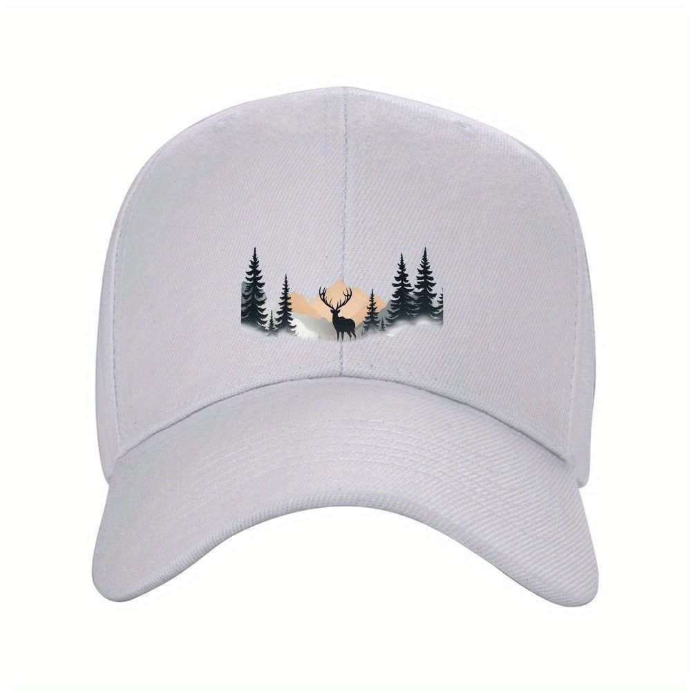 Elk Mountain Ink Painting Baseball Cap Unisex Adjustable Outdoor Casual Polyester Hat