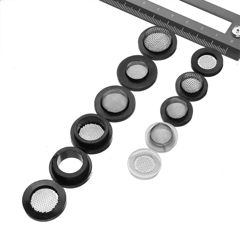 5Pcs 1/2" 3/4" Rubber Gaskets With Stainless Steel Filter For Garden Shower Faucet Replacement Washer Sealing Hose Connection