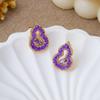 Light Luxury High-end Purple Inlaid Zircon Gourd Stud Earrings, Shining Elegant Temperament, Exquisite Design, Versatile Earrings