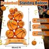 2 Pack Giant Self Standing Basketball Foil Balloons 3.5 Ft with Field Base for Birthday Themed Party Decoration Sports Supplies Decor (Basketball Pile