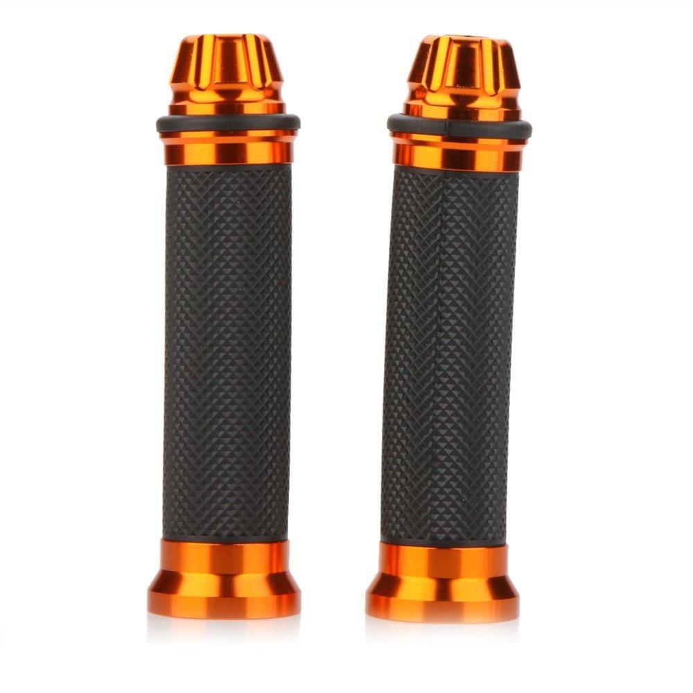 Karun Custom Aluminum Motorcycle Grip Bar End with Handle 22.2 Mm for Motorcycles (Deep Orange)