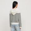 Elva' Island Women's Striped Long-Sleeve Hooded Knit Sweater