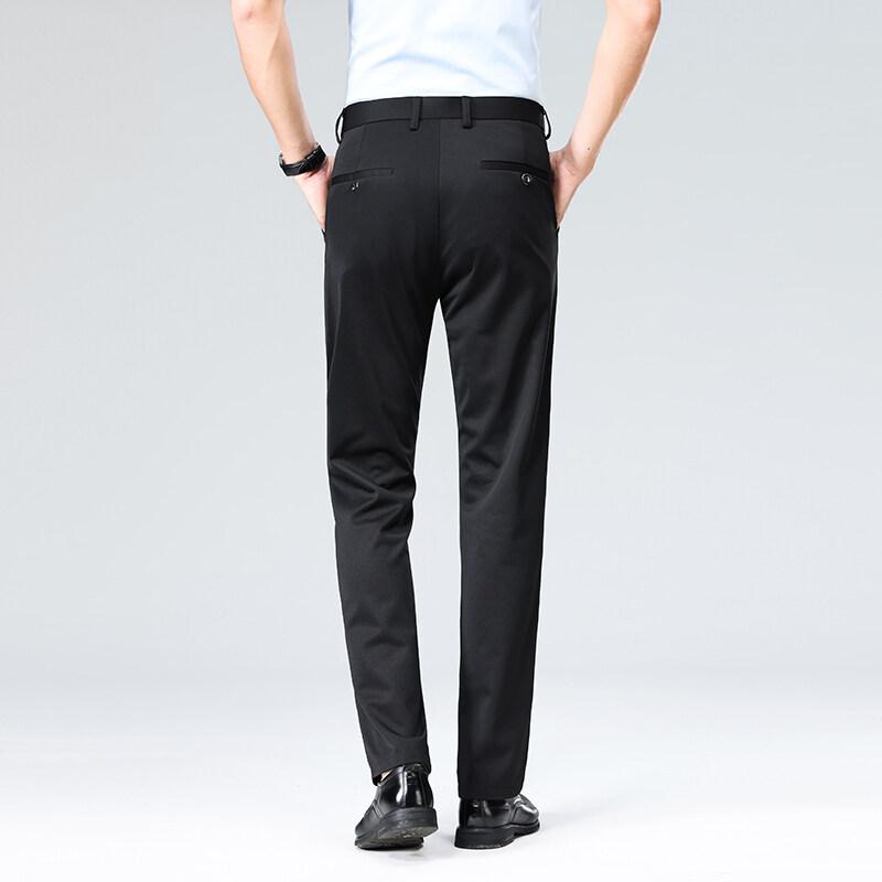 2025 Spring Summer Men Casual Straight Business Pants Men Office Slim Fit Korean Suit Pants Male Soild Color Streetwear Trousers