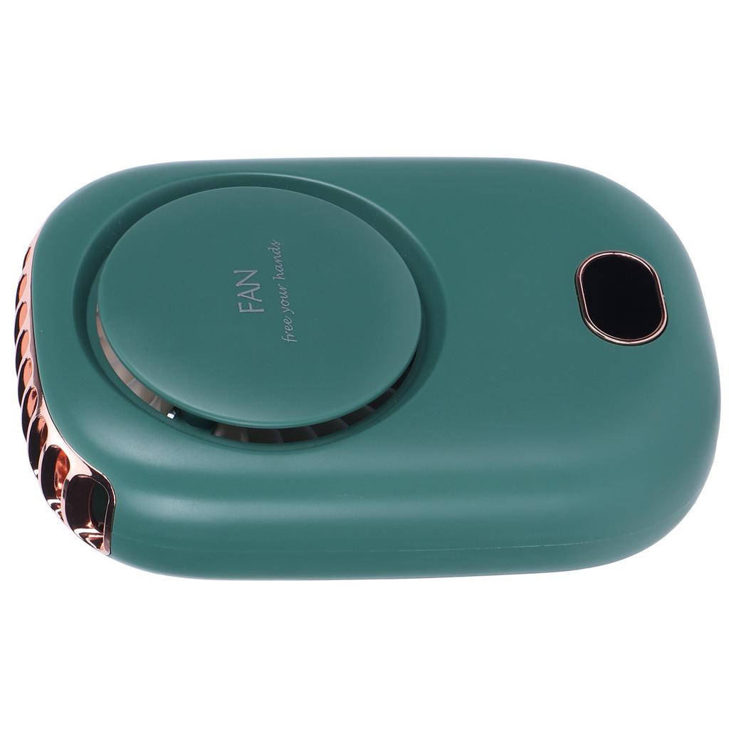 Mini Electric Fan Portable USB Charging Neck Hanging Bladeless Fan for Outdoor Sports TravelGreen