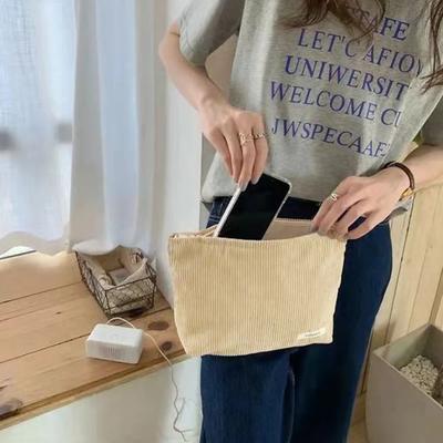 1 Stück Modische Damen Süße Kosmetiktaschen Make-up Große Geldbörse Tasche Reißverschlussbeutel Täglich Kordstoff Outdoor-Aktivitäten Reiseorganisator