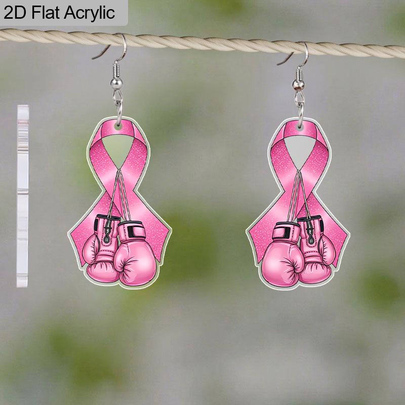 Chic Pink Boxing Gloves Acrylic Earrings for Women Simple Fashion Earrings Holiday Earrings  Perfect Holiday Gift for Friends and Family