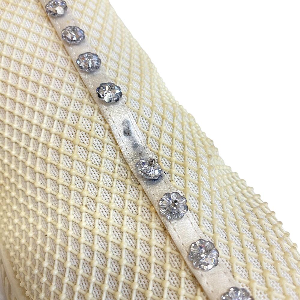 MIUMIU Síťované gumové nazouváky Bijoux Slonová kost guma Dámské Použité