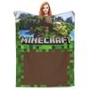 Cartoon Mines Pixel Game Crafts Flannel Blanket Super Warm Throw Blanket for Home Decor Decorative Street Trend Bedspread