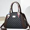 Stylish Women's Large Capacity Printed Tote Bag Perfect For Moms In Black Coffee And Beige