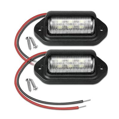 2PCS 6 LED License Plate Light for Car SUV Truck Trailer Van White Bulbs Tag Step Lamp Replacement Accessories