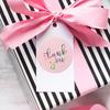 50-500pcs Black And Pink Sealing Label Sticker 1inch Laser Thank You Stickers  For Gift Decoration Business Packaging Stationery