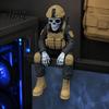 PLA Resin Soldier Model Skeleton Hero Shelf Sitter Ornament 3D Printed Figurine Gothic Desk Ornament Tactical Warrior Sitting Statue for Bookshelf