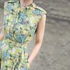 Lanser 2026 Summer French Floral Tie-Waist Sleeveless Dress
