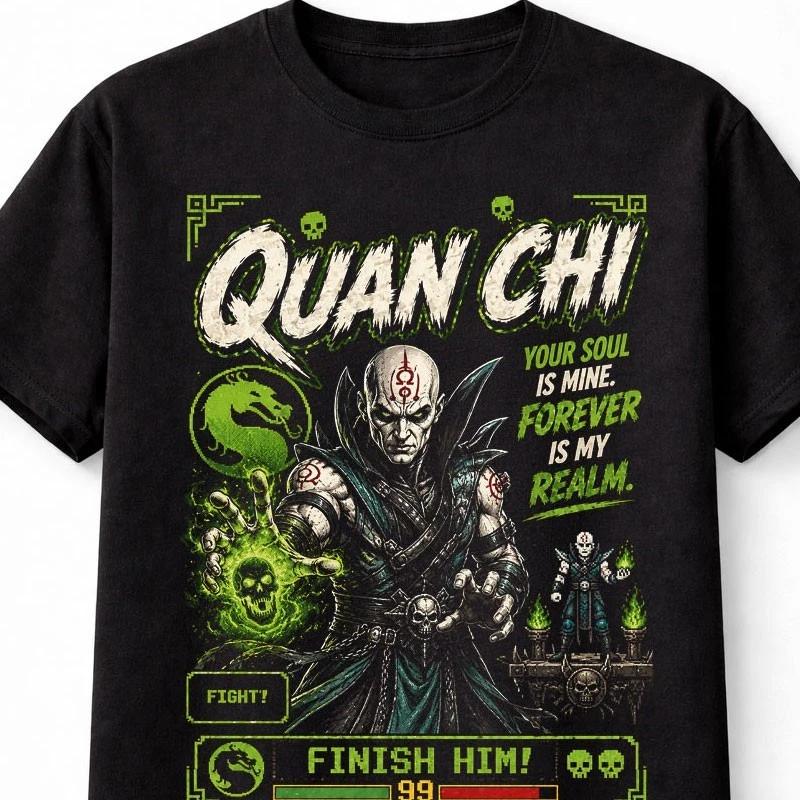 Quan Chi Mortal Kombat Retro Arcade Fighter Unisex TShirt S