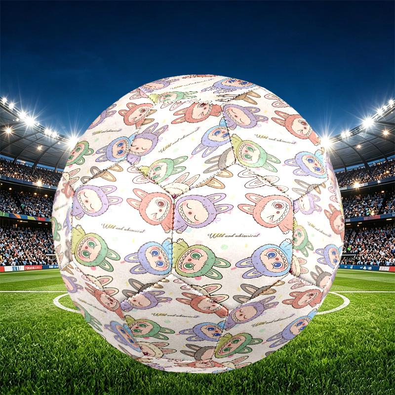 Labubu Print Size 5 Soccer Ball, PU Wear Resistant Football for Match Training and Daily Practice, Birthday Gift for Soccer Fans