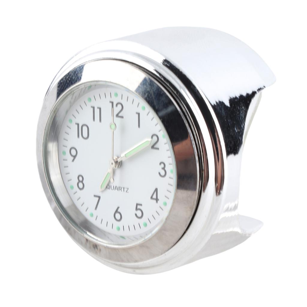 Motorcycle Mount Clock Round Watch Aluminum Luminous Universal for 7 8in‑1in Handlebar