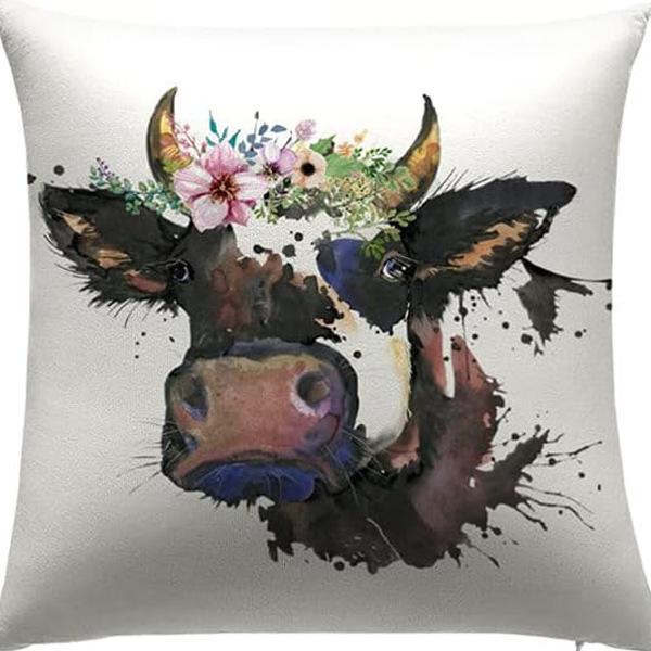 New Creative Cartoon Farmhouse Cow Animal Pillow Case Home Decoration Living Room Car Cushion