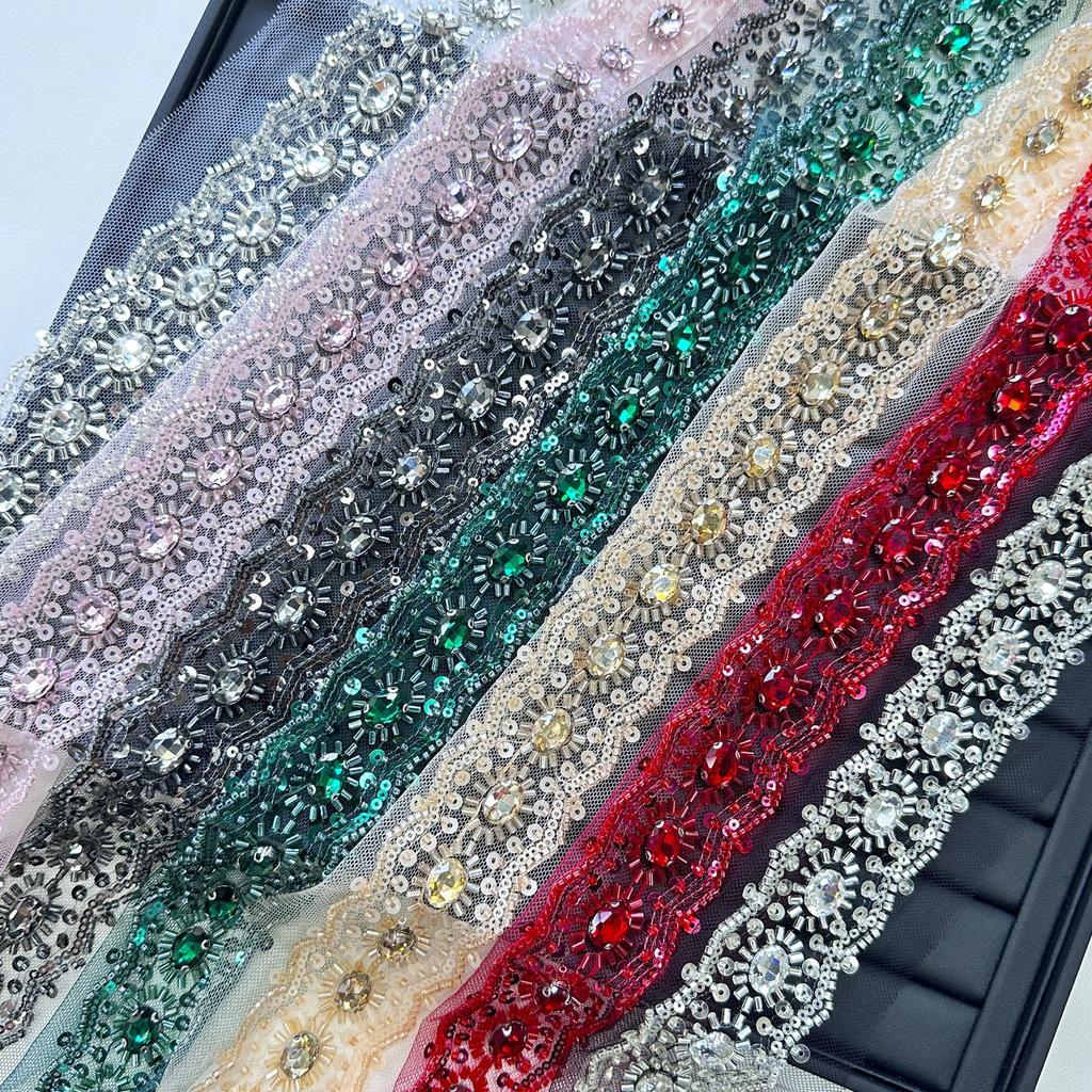 White Glass Rhinestone Lace Diy Clothing Jacket Women'S Bag Sweater Hand-Sewn Patch Decorative Accessories