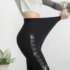 Shiny Rhinestone Side Stripe Modal Leggings - High Elasticity Yoga Pants for Women.