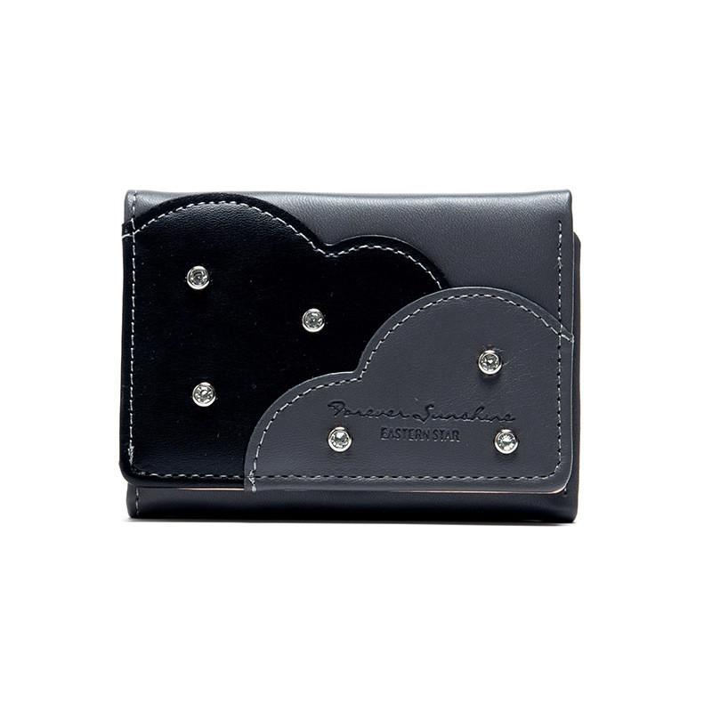 Stylish Three-fold Wallet With Plenty Of Card Slots For Women Simple And Spacious чёрный