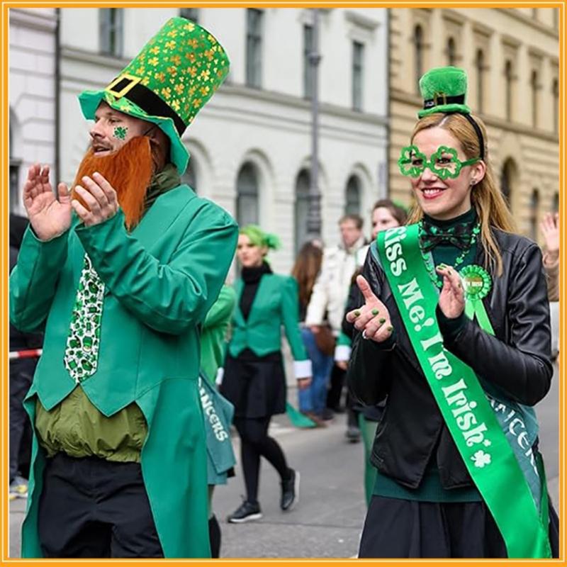 Saint Patricks Day Costume Props With Multiple Accessories Like Hats And Ties Cosplay Vest Necklace For Themed Parties