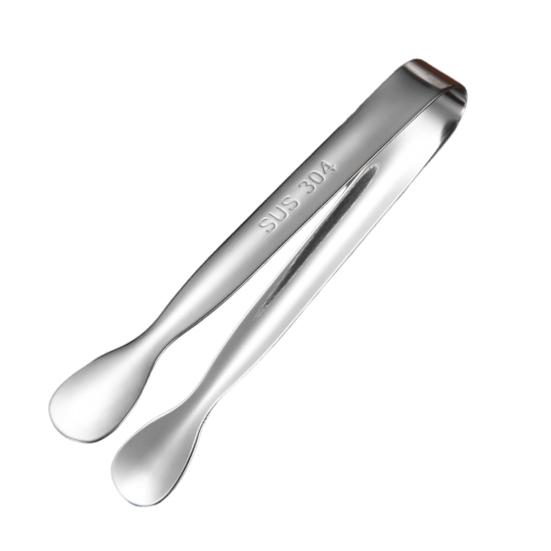 Stainless Steel Ice Tong Mini Sugar Cube Tong Heavy Duty Small Serving Tong for Appetizers Tea Party Coffee Bar A