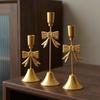 Electroplated Candle Stands Mirror Finish Iron Candlestick Bowknot Candle Holders  Dinning Table