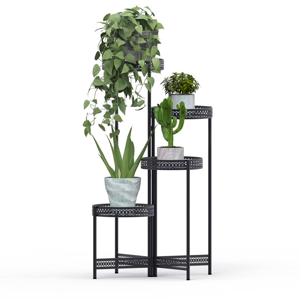 Susire Flower Folding Gardening Flower Fall Indoor Gardening Pot Garden 4 High Potted Plant Entrance Stand, Shelf, Stand, Iron, Prevention, Rack,