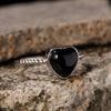 Niche Design S925 Sterling Silver Natural Black Agate Ring Women'S Thread Black Love Open Ring Hot