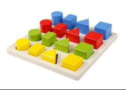 Puzzle Wooden Four Sets Of Columns Toy Early Education Wisdom Five Sets Of Columns Intellectual Geometry Cognitive Pairing Building Block