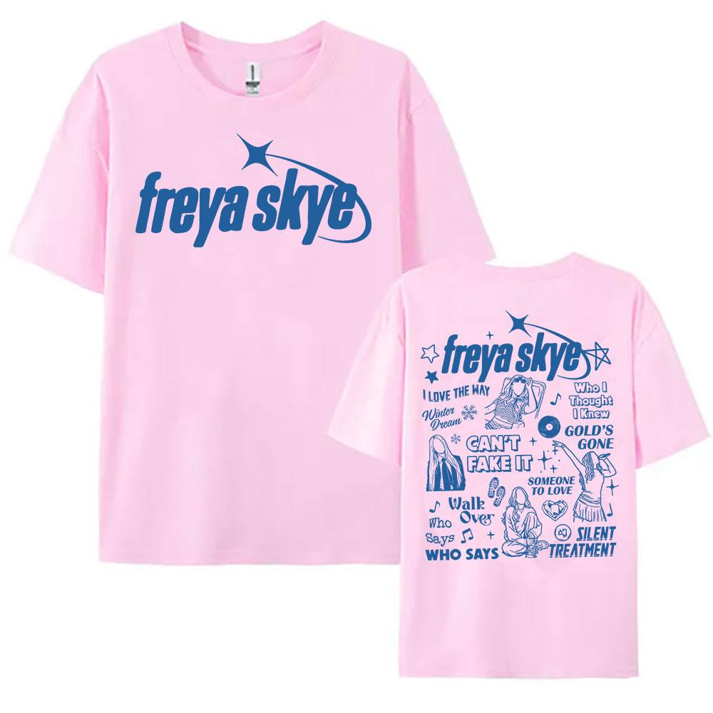 Women Tees Freya Skye Stars Align T-shirt Summer Cotton Short Sleeve Loose Tshirts Fashion Singer Design Graphic Print Merch Top