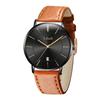 Men's Ultra-Thin 6.5mm Watch, Simple, Fashionable, Casual, Business Watch with Japanese Quartz Movement, 40mm Dial, Genuine Leather Band, Unisex
