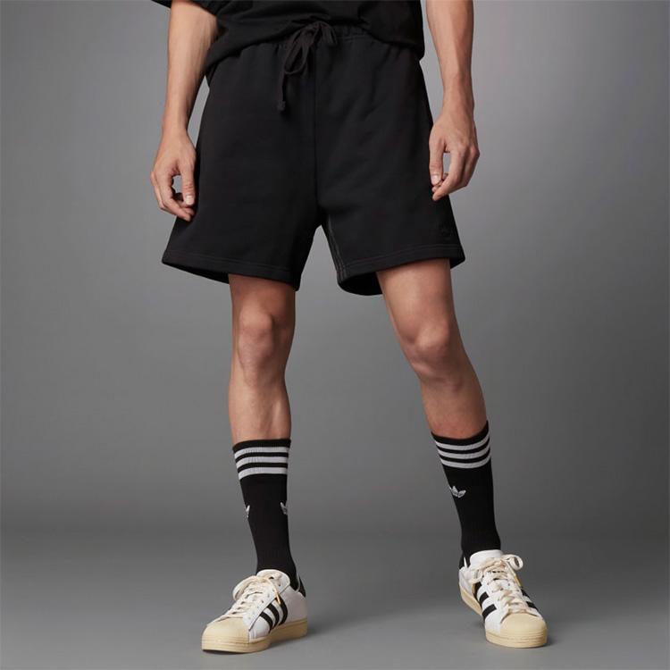 Adidas Originals Trefoil Blue Version Solid Color Drawstring Sports Casual Shorts Men Bottoms Black H33447