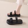 Two sandals women's new summer thick-soled sandals one-word slippers