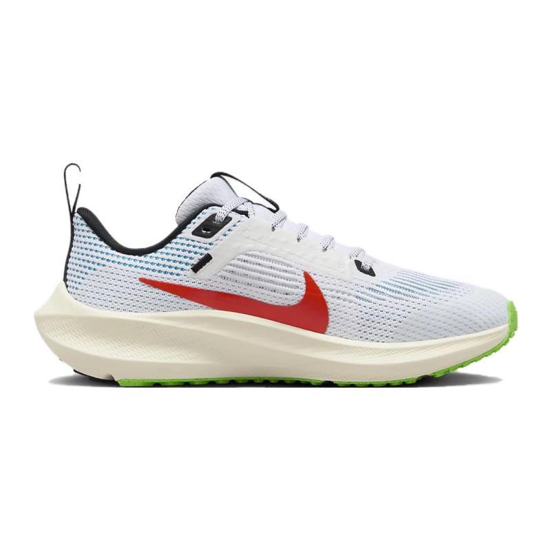 Nike Air Zoom Pegasus 40 GS Abrasion Resistant Low Top Kids' Running Shoes White Green Sneakers FJ4142-100