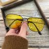 Premium Brown Luoyi Sunglasses, Metal Wind Double Beam Driving Outdoor Versatile Sunglasses