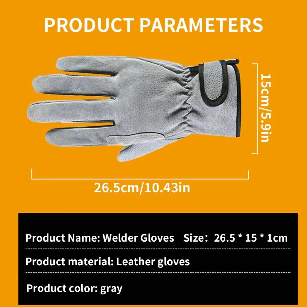 Wear-resistant Leather  Work Gloves Safety Labor Protection  Gloves Portable Welding Gloves  Welder