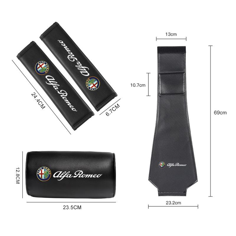 Für Alfa Romeo Auto Leder Kopfstützenkissen Sicherheitsgurt Schulterpolster für Alfa Romeo 4C 159 Spider Giulia Giulietta 8C Auto InterCC5