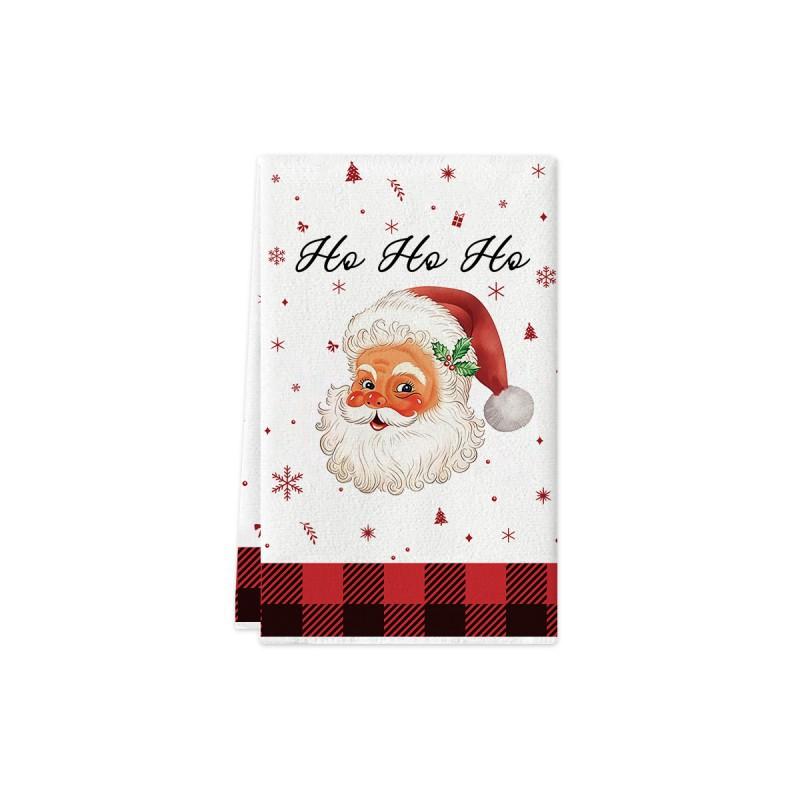 Christmas Kitchen Towel Nordic Style Snowman Print Dish Multipurpose Cotton Tea Home Holiday Decor