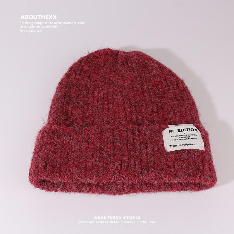 

Hat Women s Autumn and Winter New Plush Pile Hat Outdoor Versatile Woolen Hat Big Head Circumference Showing Face Small Knitted Pullover Hat M（56-58cm）