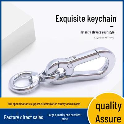 Minimalist Alloy Rotatable Car Keychain with Dog Buckle Key Hook Pendant
