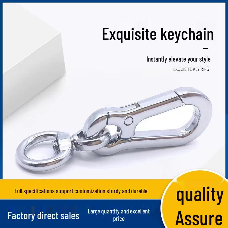 Minimalist Alloy Rotatable Car Keychain with Dog Buckle Key Hook Pendant