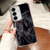 Death Grim Reaper Skull Scythe Plating Phone Case For Samsung A17 A07 A37 A57 A16 A56 A15 A55 A14 A54 A13 A53 A26 A36 A25 A35 A2