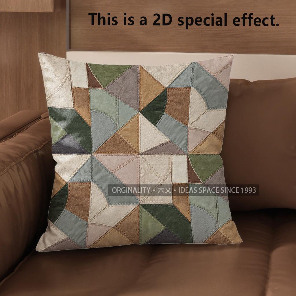 2D Geometric Pattern Decorative Throw Pillow Covers Pattern Cushion Cover Suitable For Sofa Bedroom Car Pillow Cover