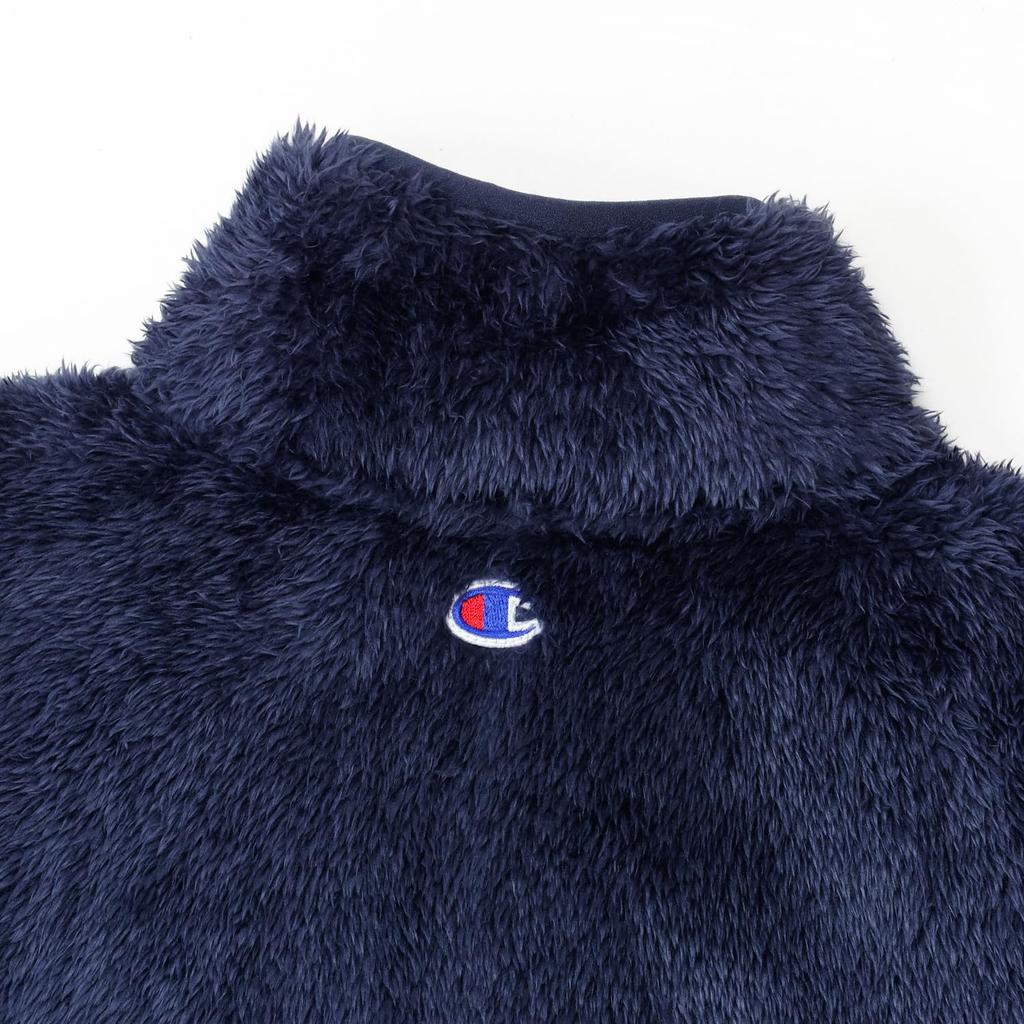 Weste mit durchgehendem Reißverschluss, Boa-Fleece, Logo-Stickerei, Oberbekleidung, hoher Halsausschnitt, Basic Navy [Champion] C3-L617/C3-L617Z Herren