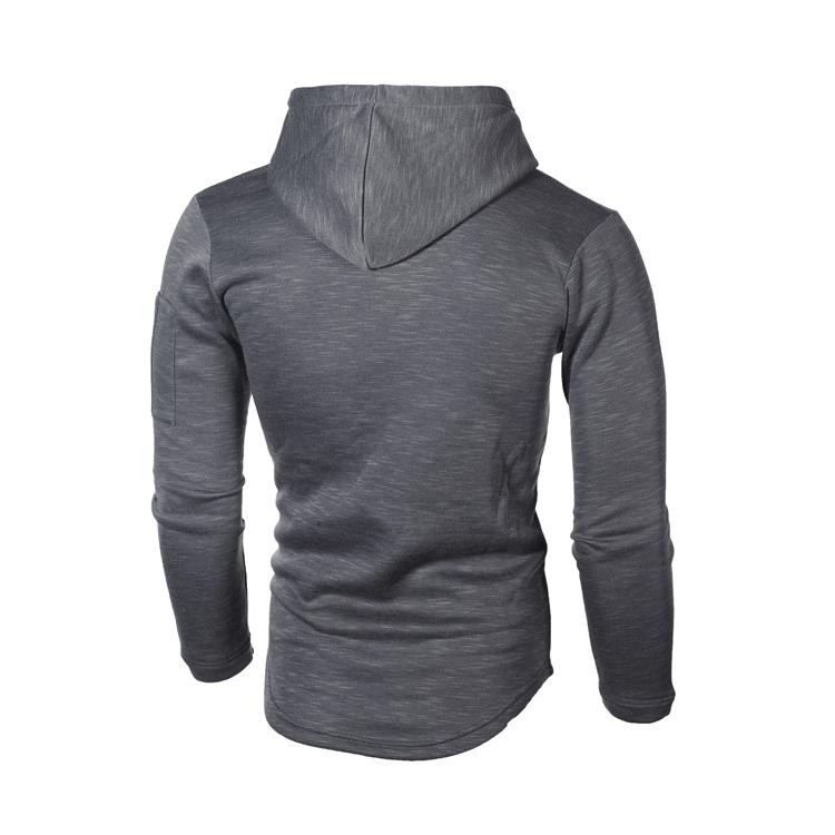 Men's Jacquard Patchwork Zipper Hoodie - Round Neck, Long Sleeve, European American Style